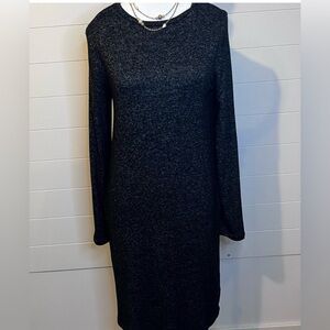 J. Crew Dark Grey Midi Dress with Pockets SZ Small ClassicCore Holiday Dress